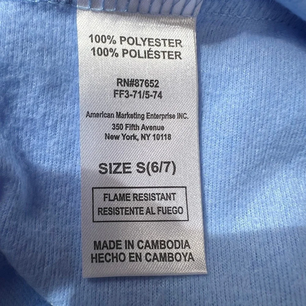 Bluey Kids Fleece Hooded Union Suit One Piece Pajamas Blue Size S 6/7 NWT